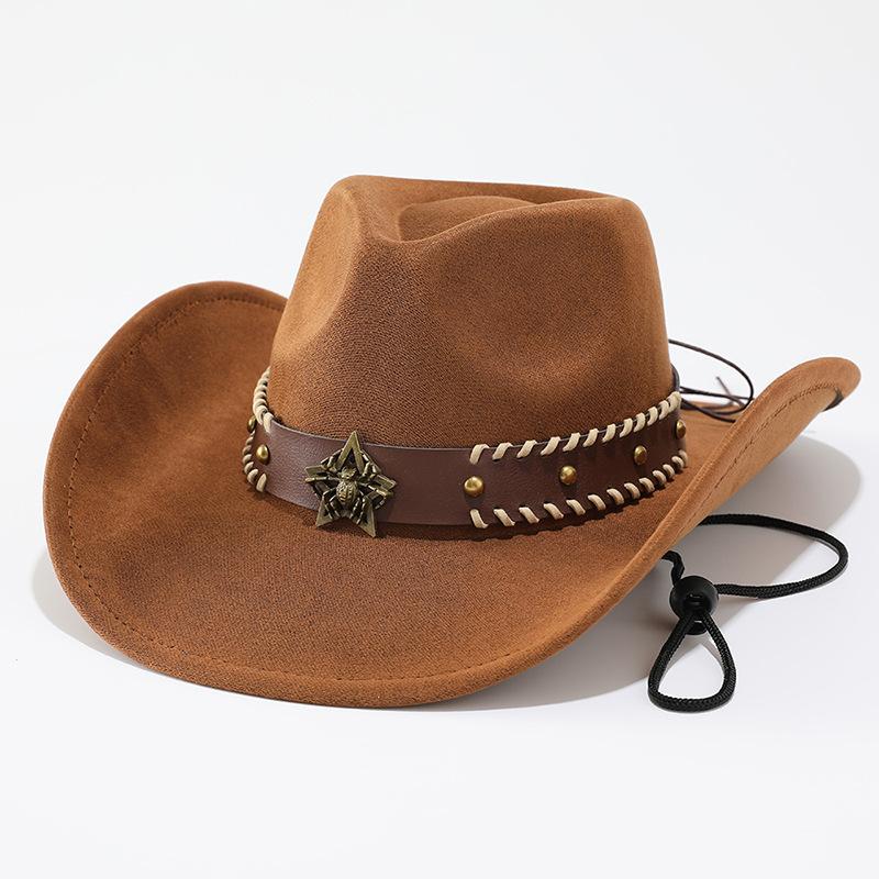 New men's and women's European and American style couple's western cowboy hat, sunscreen hat, American big edge top hat, jazz hat.