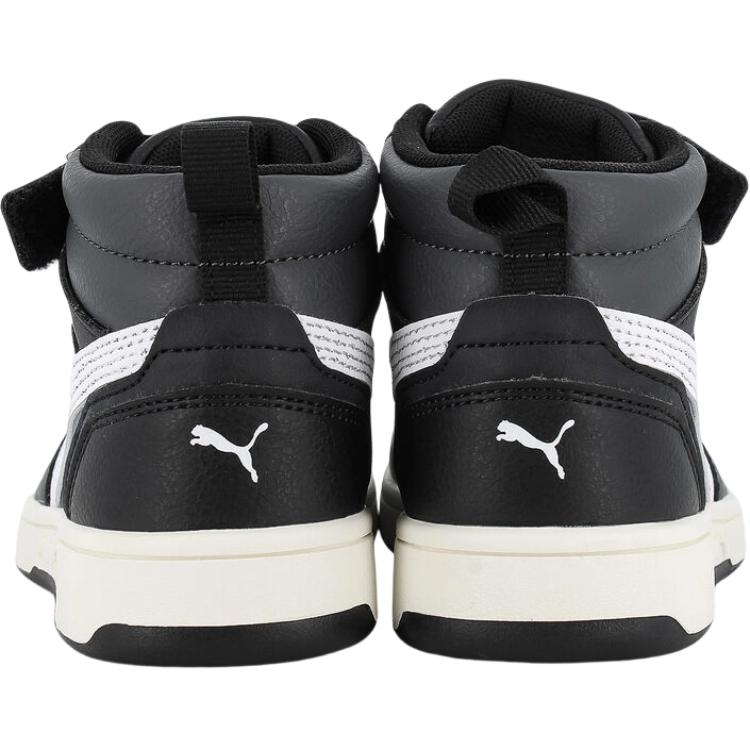 Puma Rebound V6 Synthetic Leather PS JR Comfortable Versatile Non-Slip Mid-Top Sneakers Kids Sneakers Black 393832-29