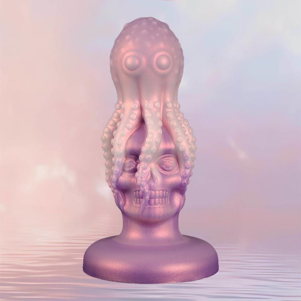 Octopus Holding Skull, Backyard Anal Plug, Anal Dilation, Masturbator, Liquid Silicone Simulated Penis, Adult Sex Products