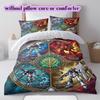 Gundam Anime Theme Duvet Cover Set,3pcs Printed Cartoon Bedding,Creative Bedroom Decor Comforter Cover for Teens_LIAN
