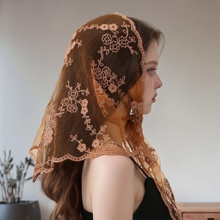 Comfortable Lace Trimmed Kerchief  Stylish Polyester Bandana For Women Daily Use