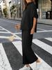 Completo Lounge Oversize da Donna con Pullover a Manica Pipistrello e Pantaloni a Gamba Larga