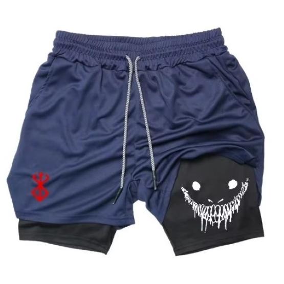 Berserk Muay Thai Kickboxning UFC MMA Mixed Martial Arts Shorts Anime Män Kvinnor Unisex Dubbelt Lager Snabbtorkande Andningsbara Sport Gym Fitness Träning