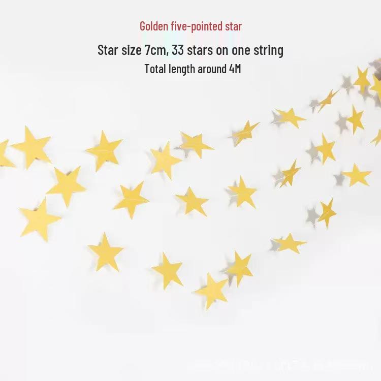 Star Link Silver Gold Star Pendant Door Curtain - Hanging String Decoration for Weddings and Birthdays