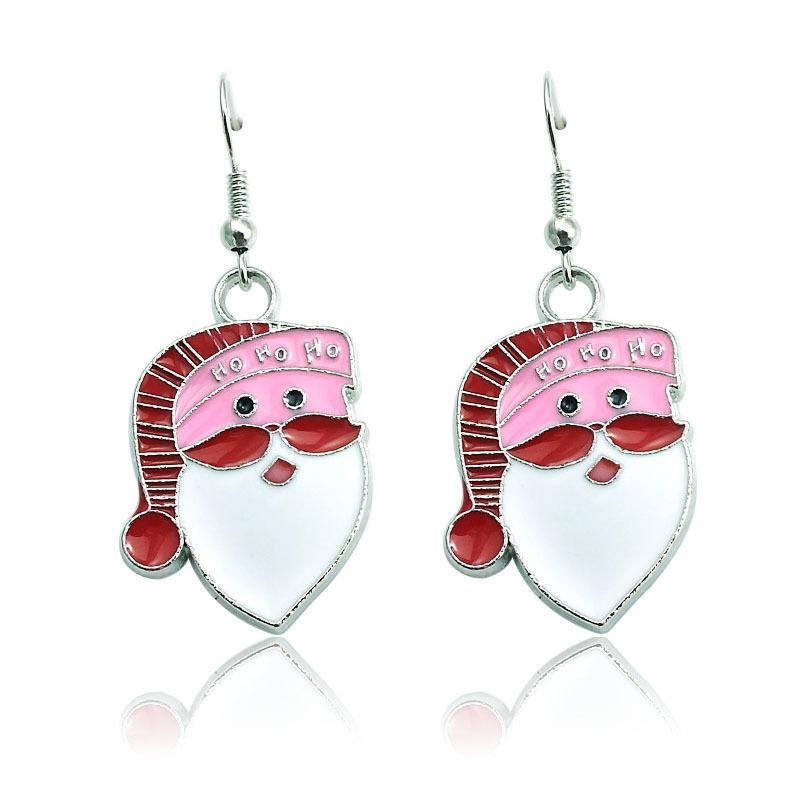 European & American Drip Oil Santa Claus Earrings - Latest Fashion Christmas Gift Jewelry