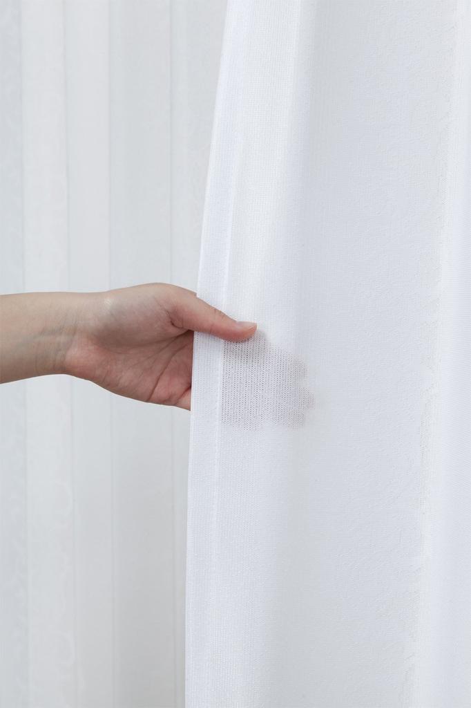 Univer Mirror Lace Serrano Width 100cm x Length Set of 2 Curtains, Lace, White, 238cm,