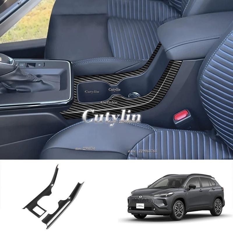 LHD RHD for Toyota Corolla Cross 2025 2026 ABS Black Central Control Gear Front Water Cup Holder Box Cover Trim Accessories