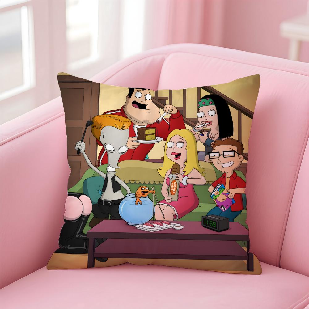 A-American D-Dad! Anime Cushion Cover Home & Car Multi-Scene Pillow Cover - Reversible, Soft & Durable for Daily Use
