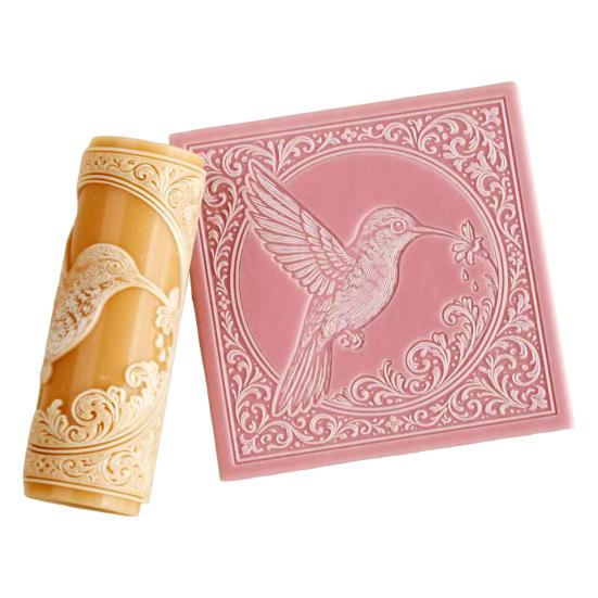 1/4Pcs Clay Roller Embossing Mold High-Precision Engraved Patterned Rolling Pin Moon Design Pottery Tool DIY Craft