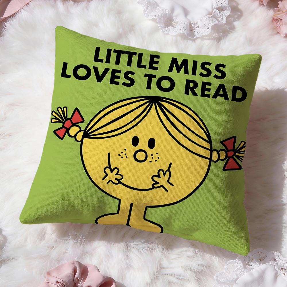 cute Mr. Men and Little Miss Cushion Cover Premium Comfort Reversible Pillow Cove -Two in One Design for Any Room & Car Interior