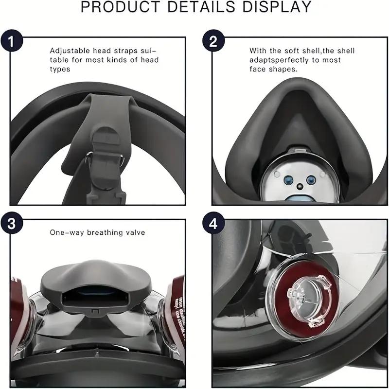 6800 Gas Mask Full Face Respirator] Paint Mask for Painting, Machine Polishing, Welding and Other Work Protection, Gas Mask
