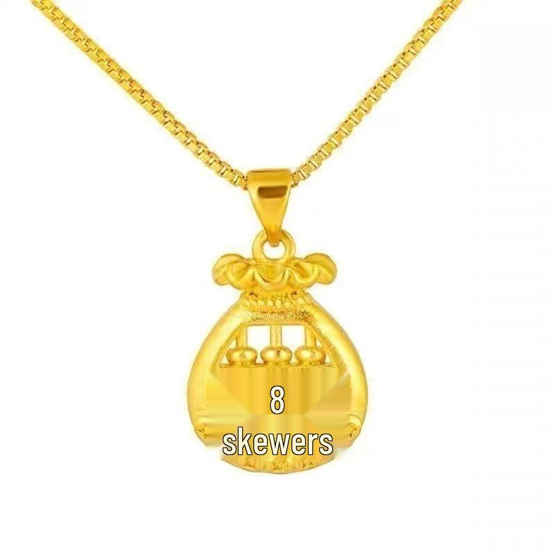 Versatile Gold Abacus Water Wave Necklace for Women with Clavicle Chain