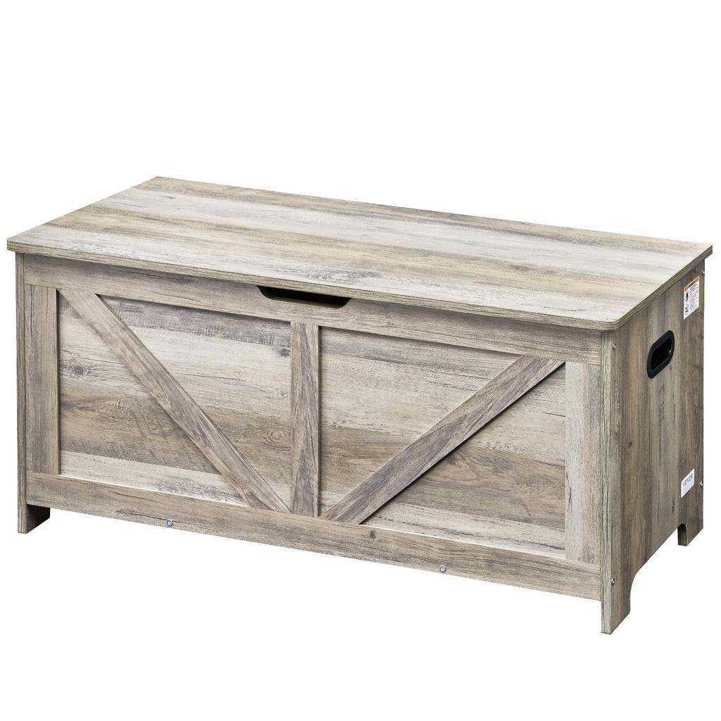 VEVOR Wooden Toy Chest for Kids, Toddler Toy Storage Box with Flip-Top Lid and Safety Hinge
