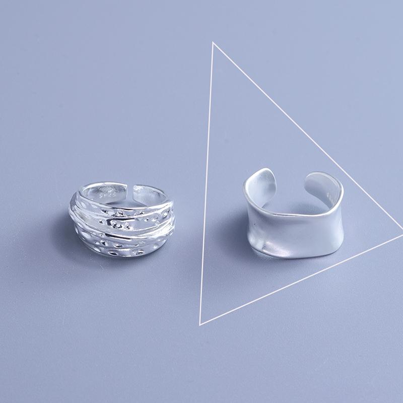 925 Silberringe für Damen Verstellbar Stapelbar Vintage Ring Zubehör Schmuck Geschenk