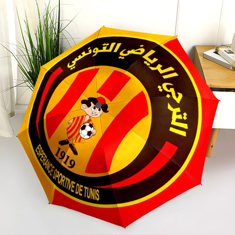 Espérance Sportive De Tunis  Pattern, Automatic Folding Umbrella, Portable and Foldable Design, 8 Ribs, a Christmas or Birthday Gift.