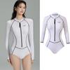 Womens Long Sleeve One-Piece Swimsuit Surfing Snorkeling UV Protection Quick Dry Slim Fit