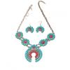 Boho Statement Turquoise Necklace Women Men Zinc Alloy Pendant Chain Jewelry Casual Fashion Accessory