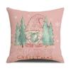 New Cartoon Cute Pink Christmas Pillow Case Gnome Old Man Printed Cushion Home Decoration Sofa Cushion