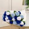 Handmade Knitted Gradient Rose Bouquet Wool Blanket - Perfect Valentine's Day Sofa Nap Gift