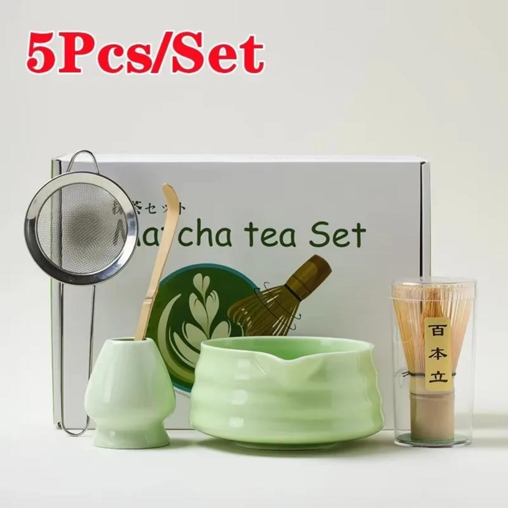 4Pcs 7 Pcs/set Japanese Matcha Blender Set Bamboo Whisk Matcha Brush Teaspoon Kiln Tea Set Beverage Shop Tea-Making Tools