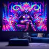 Mystic Goddess Tapestry Skull Throne Neon Antlers & Wings Bohemian Bedroom Music Party Room Decor