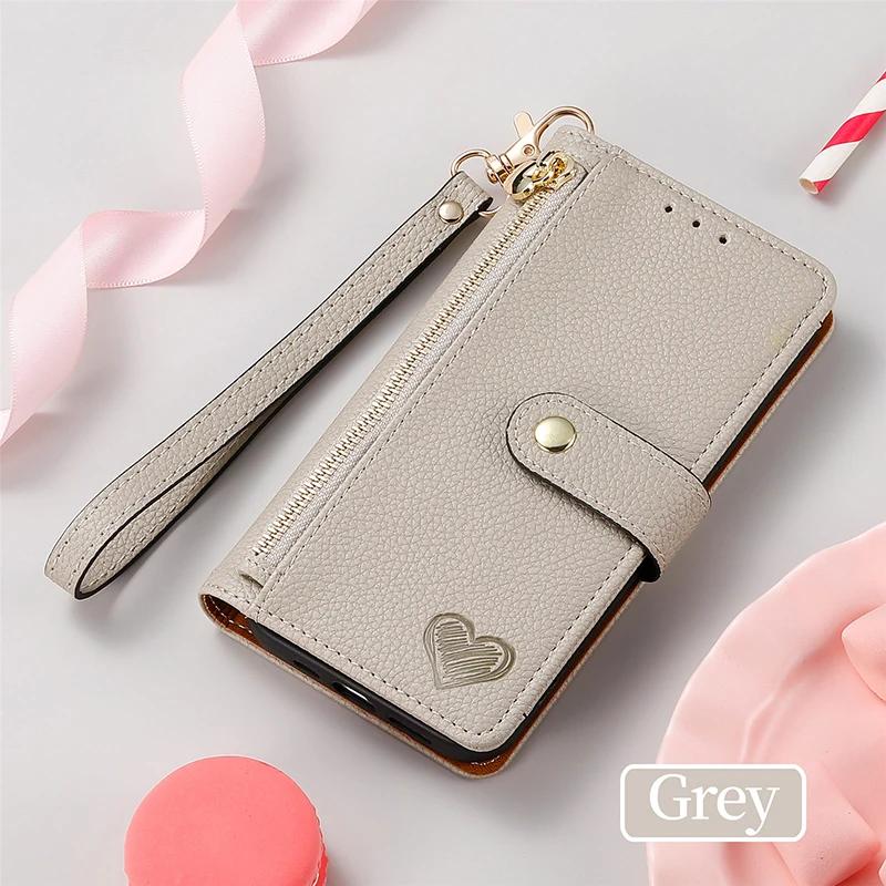Luxe Ritssluiting Leer Portemonnee Hoesje Voor OPPO Realme 11 10 Pro Plus 9 9i 8 8i Narzo 30 50 Find X8 Portemonneetje Kaarten Sleuf Houder Cover