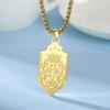 LIKGREAT Crown Lion Necklace Stainless Steel Royal King Jewelry Gift for Men Him Gothic Hip Hop Protective Talisman Wholesale