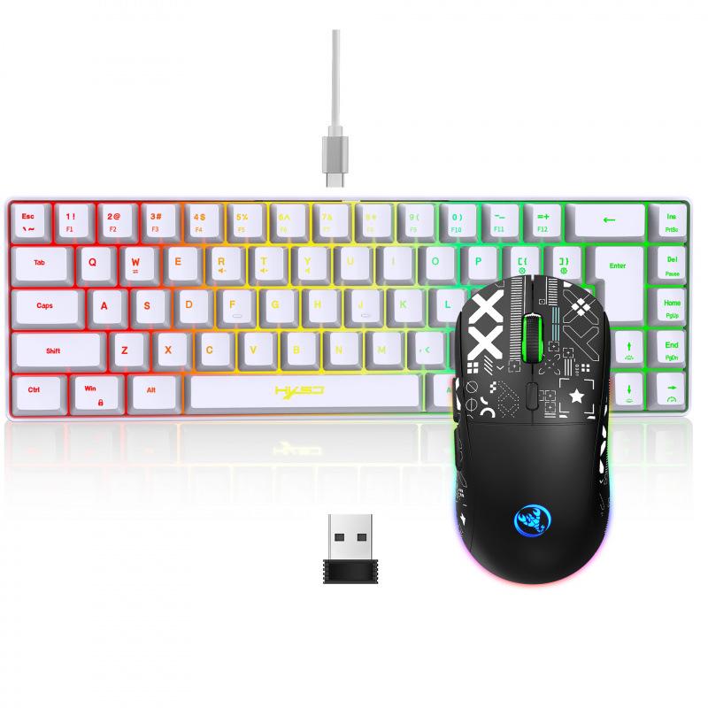 RGB Backlit 68-Key Wired Gaming Keyboard with Mechanical Feel & ABS Material