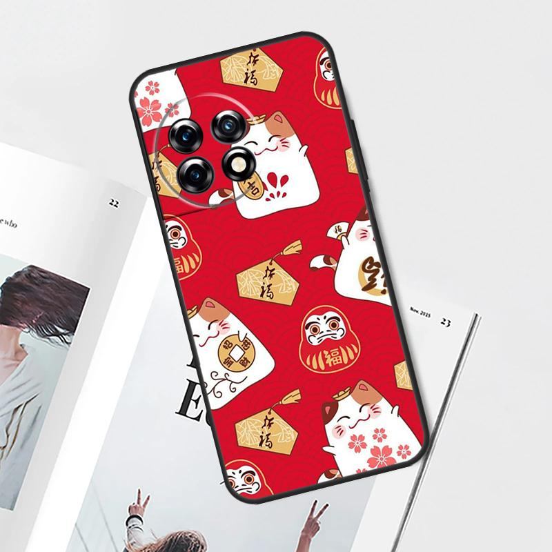 China cute lucky cat Case For OnePlus Nord CE 5 3 4 Lite N20 N30 OnePlus 15 13 12 11 10 Pro 12R 13R 10T 13T Cover