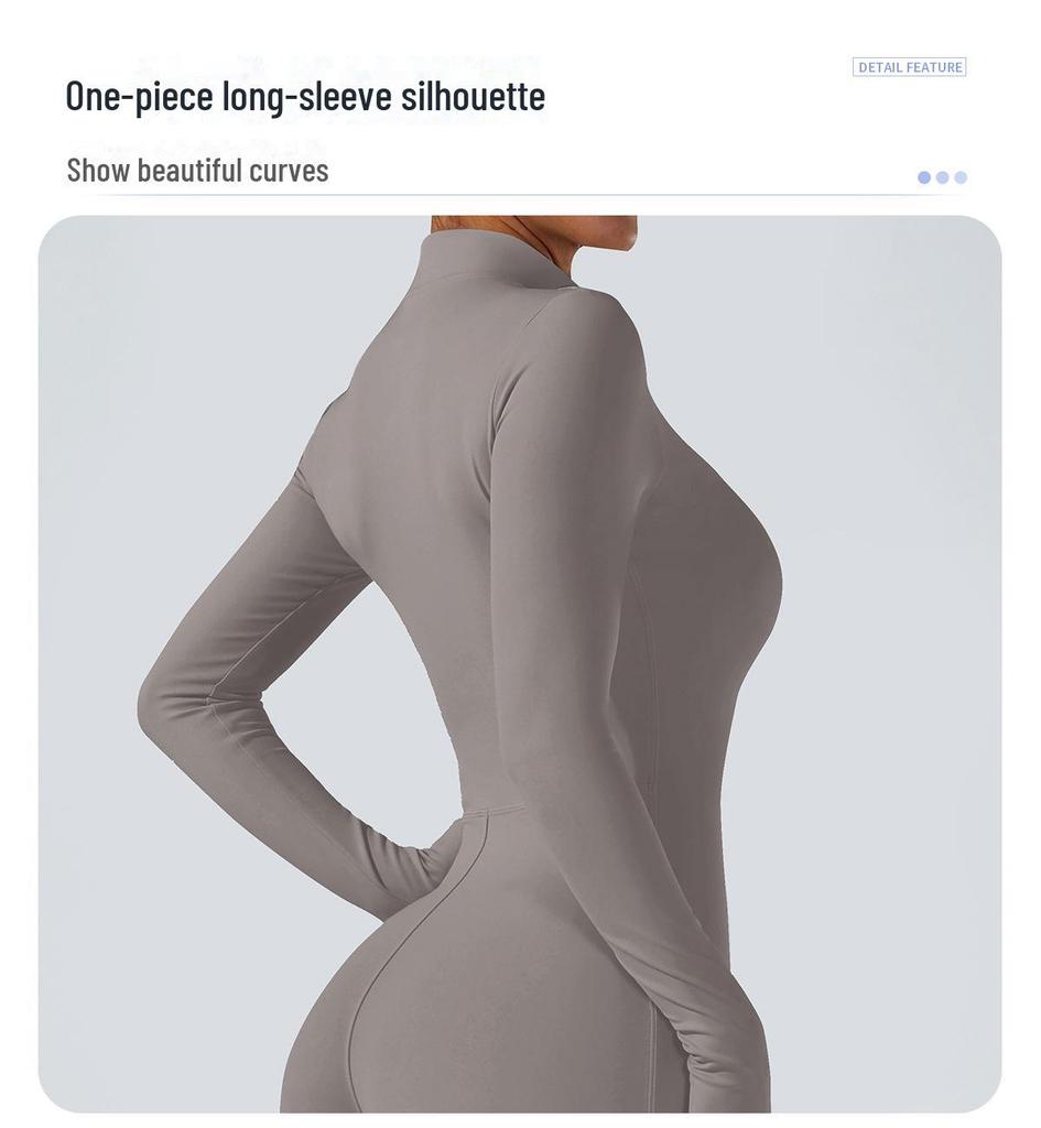 Langarm-Yoga-Jumpsuit für Damen mit hoher Intensität zum Laufen