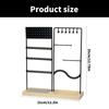 Elegant Jewelry Display Stand Multitier Necklace Holder and Sturdy Earring Organizers with Natural Wood Base Designs