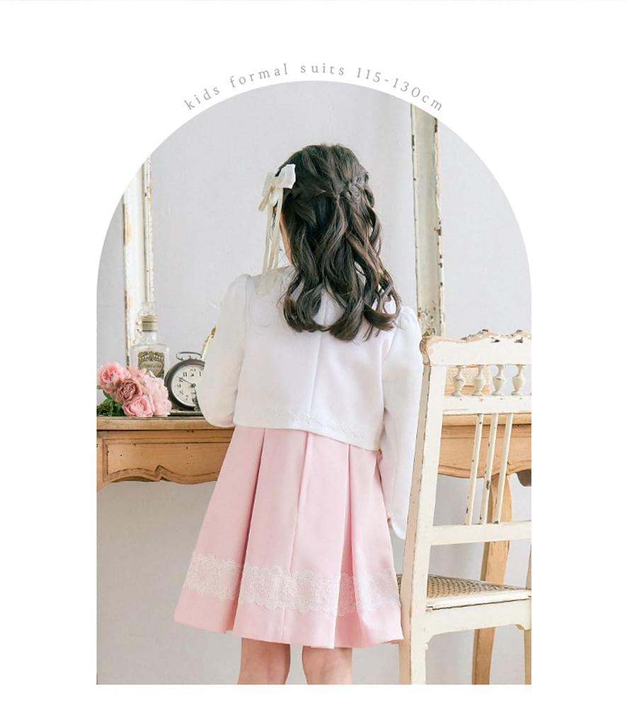 Schuleingang Grundschule Mary Set Bolero Kleid rückenfrei 130 [Arisana] Zeremonie, Mädchenanzug, Kinderbekleidung, formell, (3-teilig