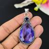 Amethyst Gemstone Handmade 925 Sterling Silver Jewelry Pendant 1.54" KG-158