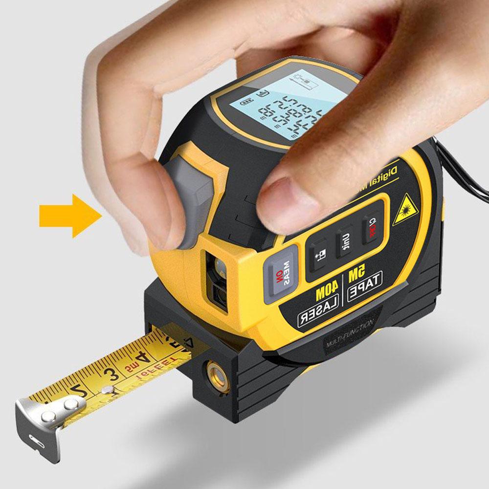 3 IN 1 40m/60m Laser Distance Meter Rangefinder Laser Measure Distance Meter Surveying Equipment Tape Measur Retractable Tape