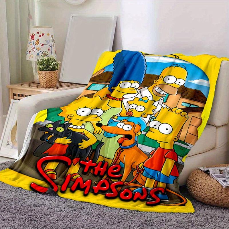 Die Simpsons Cartoon Decke, Kurzer Plüsch Niedliche Warme Decke, Wohnzimmer Heimdekoration Sofa Vier Jahreszeiten Reisen