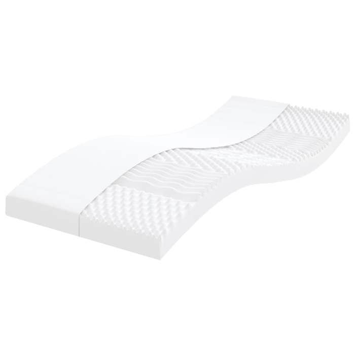 VidaXL Matelas en mousse blanc 80x220 cm 7 zones dureté 20 ILD, matelas de lit, matelas de lit de jour, matelas en mousse 4016654