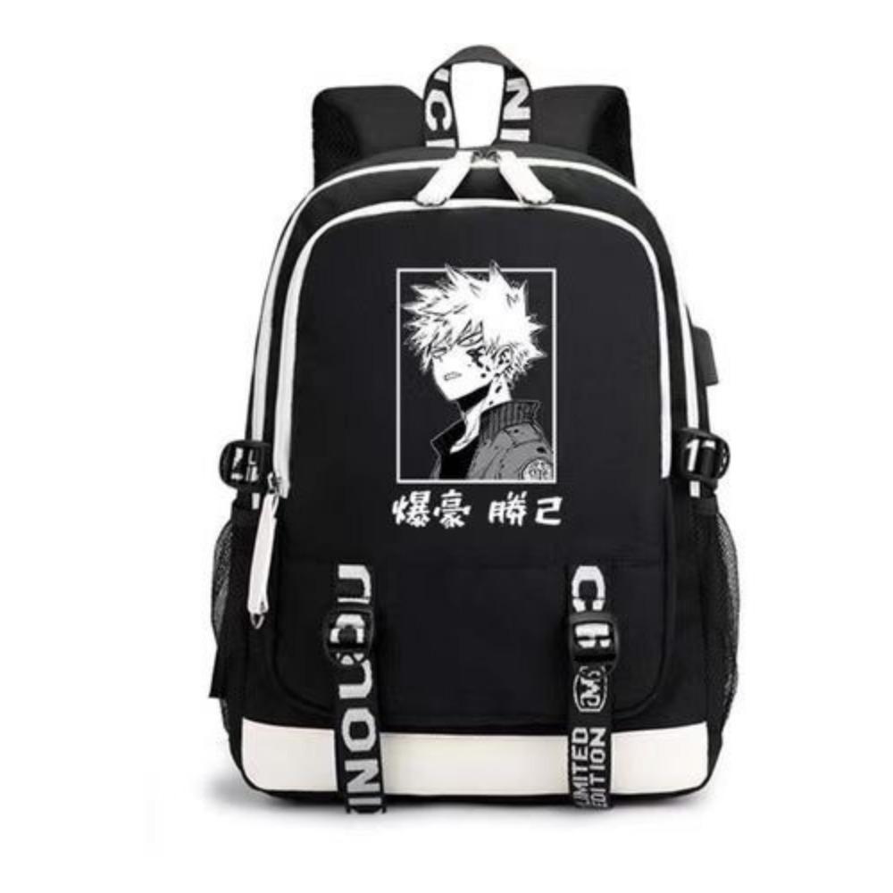 Riman My Hero Academy, surrounding backpack, large-capacity computer bag with USB port, student schoolbag