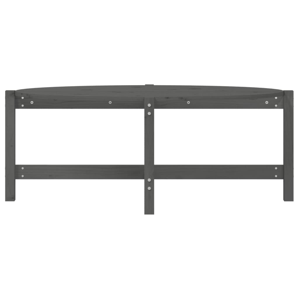 Vidaxl Coffee Table, Grey, 118X63X45 Cm, Solid Pine Wood