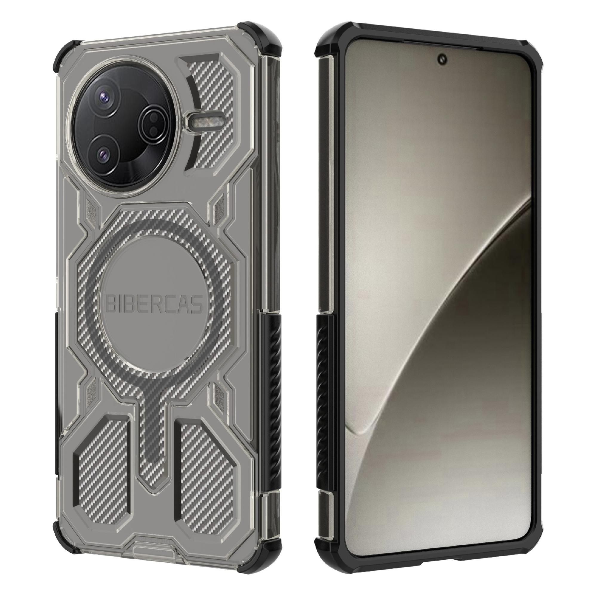 

BIBERCAS J-16 Transparent Series For Xiaomi Redmi K80 5G/Poco F7 Pro 5G Case Compatible with MagSafe TPU+PC Phone Cover Black