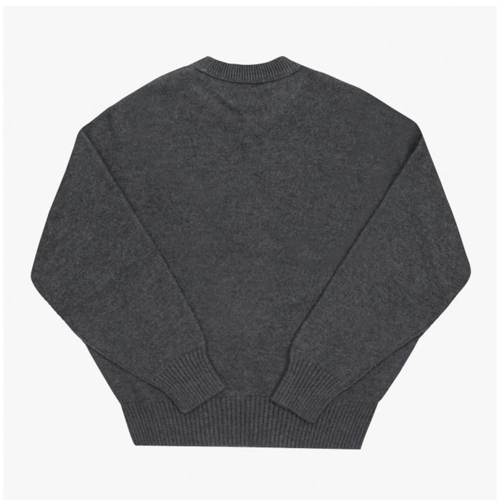 Ami Big Heart Logo Intarsia Unisex Knit Uks838 018 0504