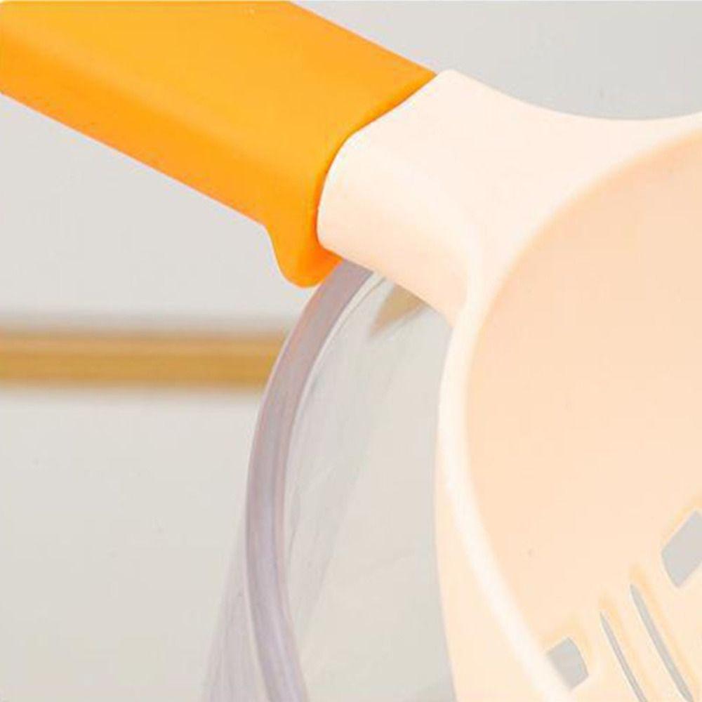 Anti-scald Slotted Spoon Long Handle Cooking Strainer Spoon Silicone Pasta Colander  Spaghetti