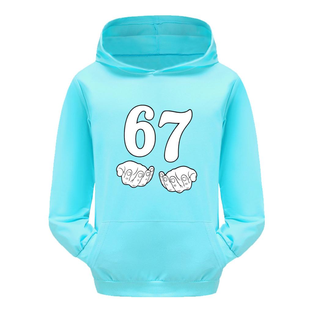 5391 Boys Girls Steal a Brainrot 67 Printed Cotton Fashion Long Sleeves Hoodies