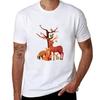 Woodland Animals Deer Fox Rabbit Squirrel Watercolor Vintage TShirt Breathable Lightweight Summer Top