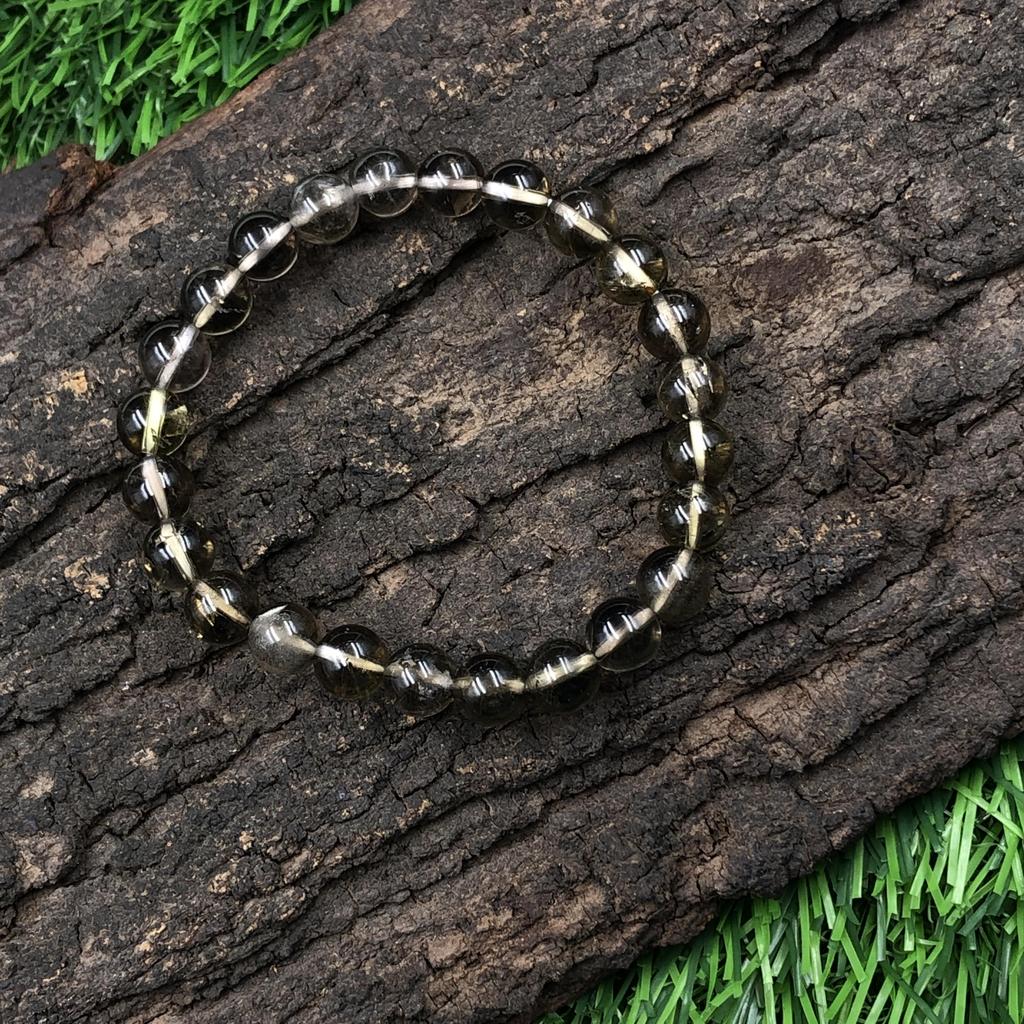 Mărgele Naturale de Topaz Fumuriu 8mm Bijuterii Brățară Topaz Hamade 7.5" Pentru Gândire Pozitivă RBB-89