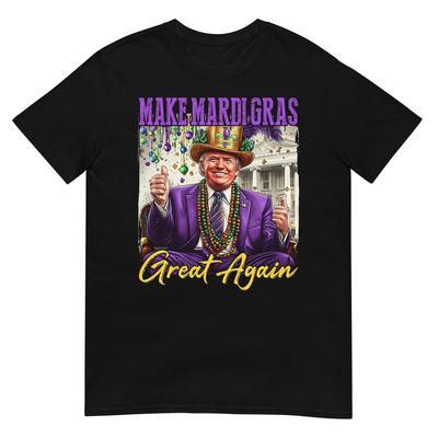 Lustiges Mardi Gras Donald Trump Mardi Gras Amerikanische Flagge Herren T-Shirt
