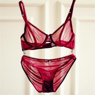 Französisch Ultra Dünne Dessous Set Sexy Mesh Transparent Bh Set Frauen Spitze Unterwäsche Sommer Atmungsaktive Bralette Weibliche Dessous