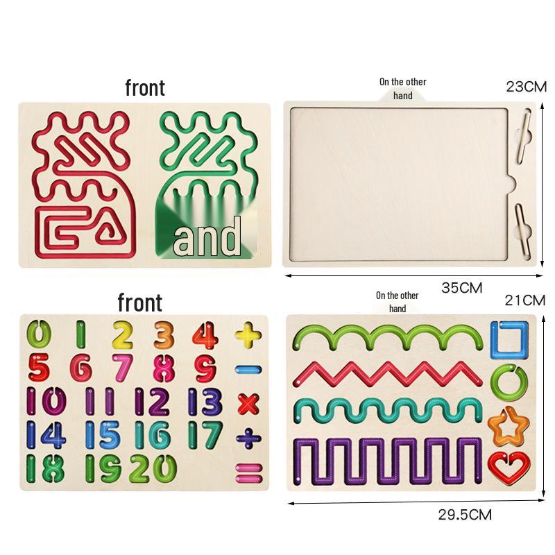 Wooden XO Tic-Tac-Toe: Kids' Educational Logic Training Game for Two Players