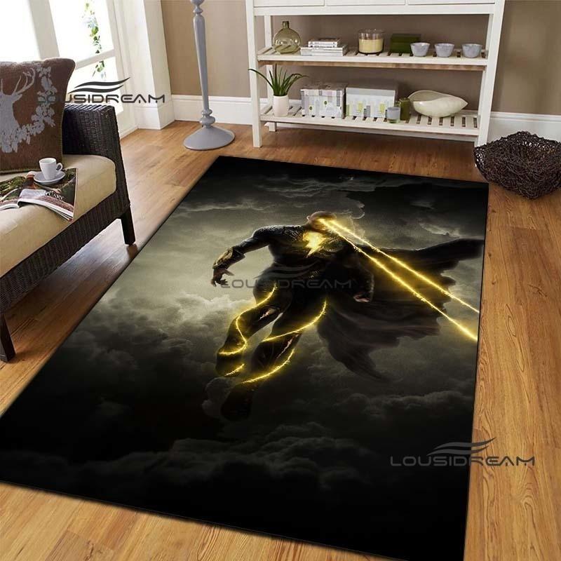 Dwayne Johnson Movie Carpets and Rug Black Adam Carpet Floor Mat Living Room Bedroom Large Area Soft Carpet Kids Room Rug
