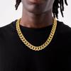 Stainless Steel Necklace Titanium Steel Four-sided Grinding Encrypted Cuban Chain Men's Necklace Wholesale European and American Hip Hop