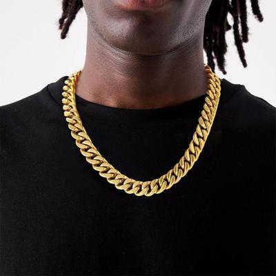 Edelstahl Halskette Titanstahl vierseitig geschliffen verschlüsselte kubanische Kette Herren Halskette Europäischer und Amerikanischer Hip Hop